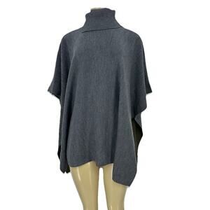 HUGO BOSS One Size Women Virgin Wool Shawl Poncho Turtle Neck DV18